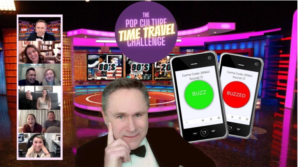 for students and teachers, virtual trivia time machine is fun team building